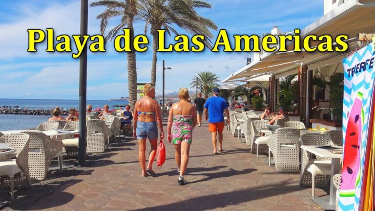 PLAYA DE LAS AMERICAS, TENERIFE, PROMENADE AND BEACH WALK