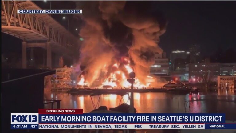 Fire at Seattle boat facility destroys 42 boats | FOX 13 Seattle