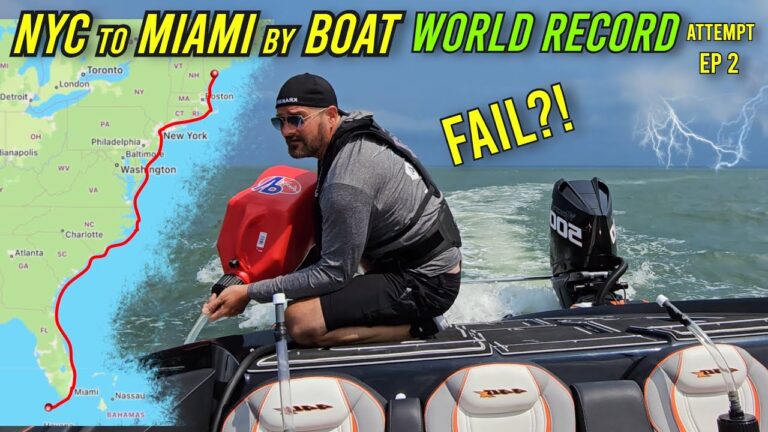 World Record Attempt Boat Disaster @100mph! Ep 2 – Maine to Key West  NYC to Miami w Howe2Live MTI