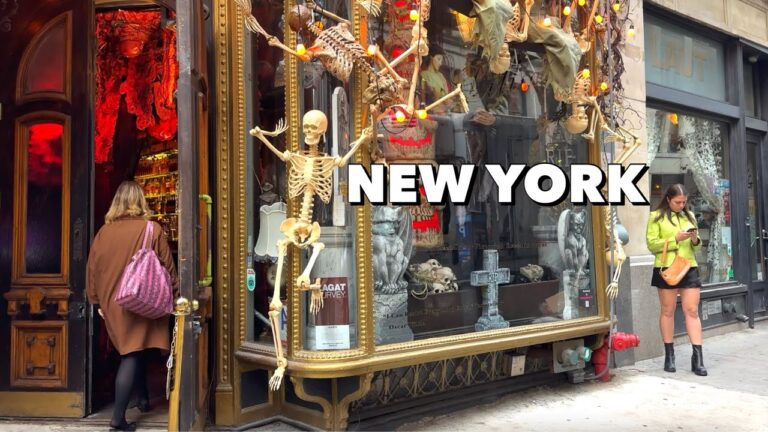 Midtown Manhattan NYC Walk NY Travel Video 4K Walking New York City Halloween Decoration 2023